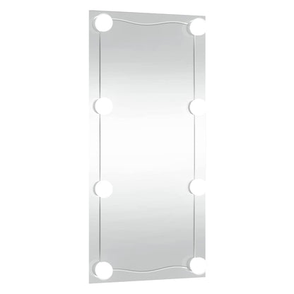 vidaXL Wall Mirror with LED Lights 30x60 cm Glass Rectangle