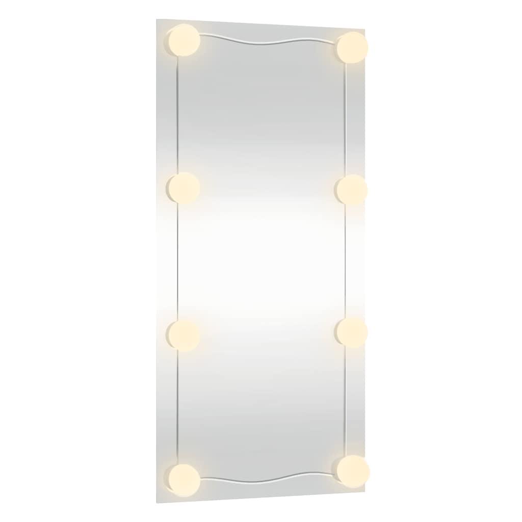 vidaXL Wall Mirror with LED Lights 30x60 cm Glass Rectangle
