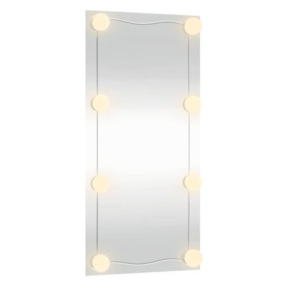 vidaXL Wall Mirror with LED Lights 30x60 cm Glass Rectangle