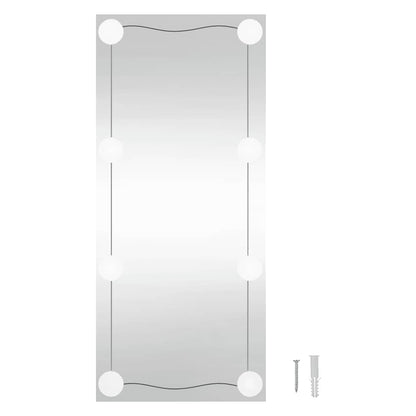 vidaXL Wall Mirror with LED Lights 30x80 cm Glass Rectangle