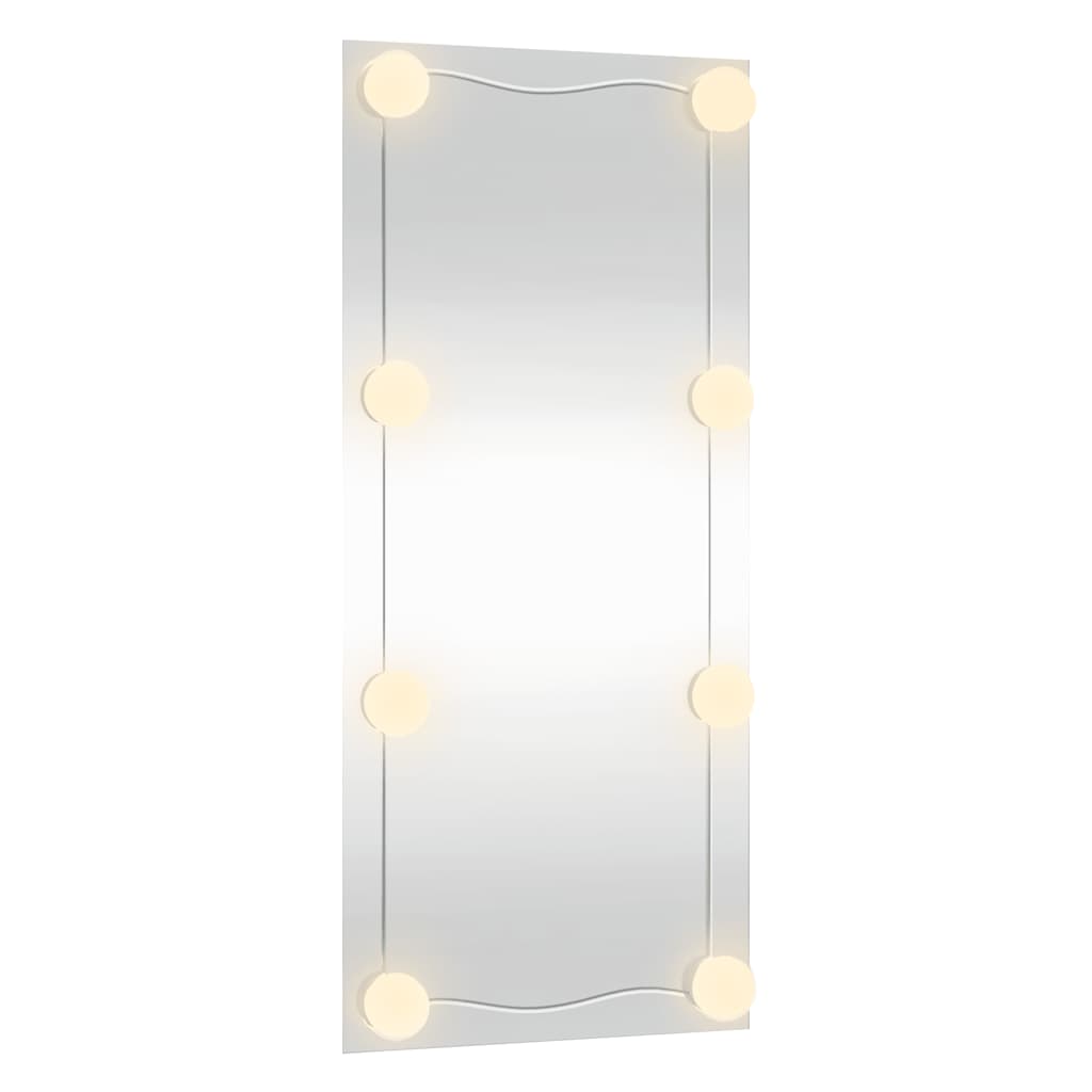vidaXL Wall Mirror with LED Lights 30x80 cm Glass Rectangle
