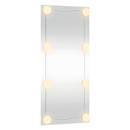 vidaXL Wall Mirror with LED Lights 30x80 cm Glass Rectangle