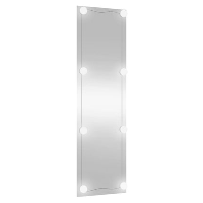 vidaXL Wall Mirror with LED Lights 30x100 cm Glass Rectangle