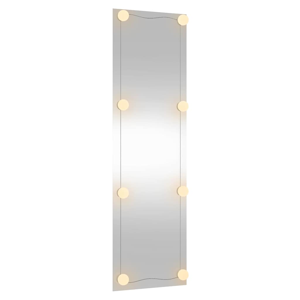 vidaXL Wall Mirror with LED Lights 30x100 cm Glass Rectangle