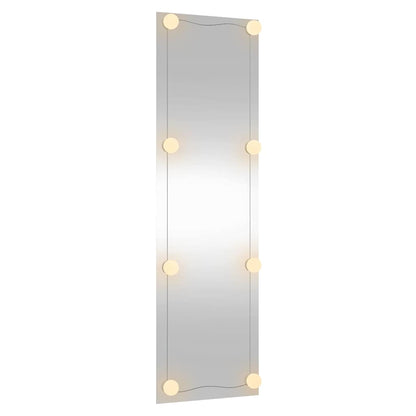 vidaXL Wall Mirror with LED Lights 30x100 cm Glass Rectangle
