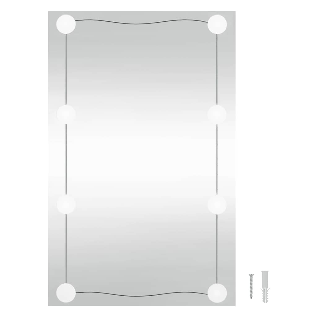 vidaXL Wall Mirror with LED Lights 40x60 cm Glass Rectangle