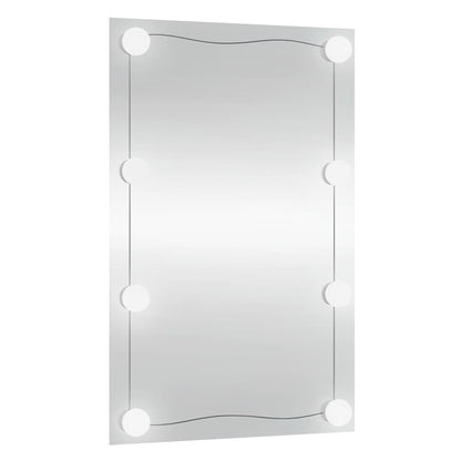 vidaXL Wall Mirror with LED Lights 40x60 cm Glass Rectangle