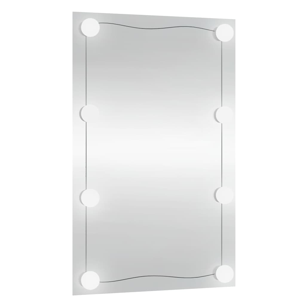 vidaXL Wall Mirror with LED Lights 40x60 cm Glass Rectangle
