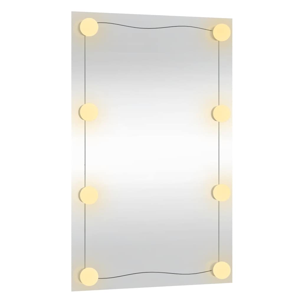 vidaXL Wall Mirror with LED Lights 40x60 cm Glass Rectangle