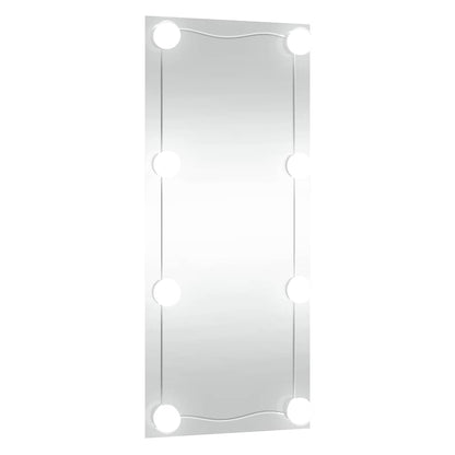vidaXL Wall Mirror with LED Lights 40x80 cm Glass Rectangle