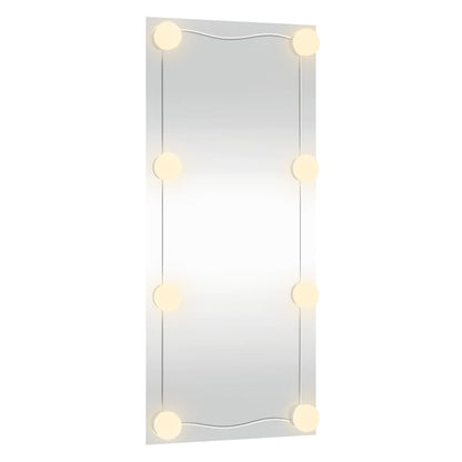 vidaXL Wall Mirror with LED Lights 40x80 cm Glass Rectangle