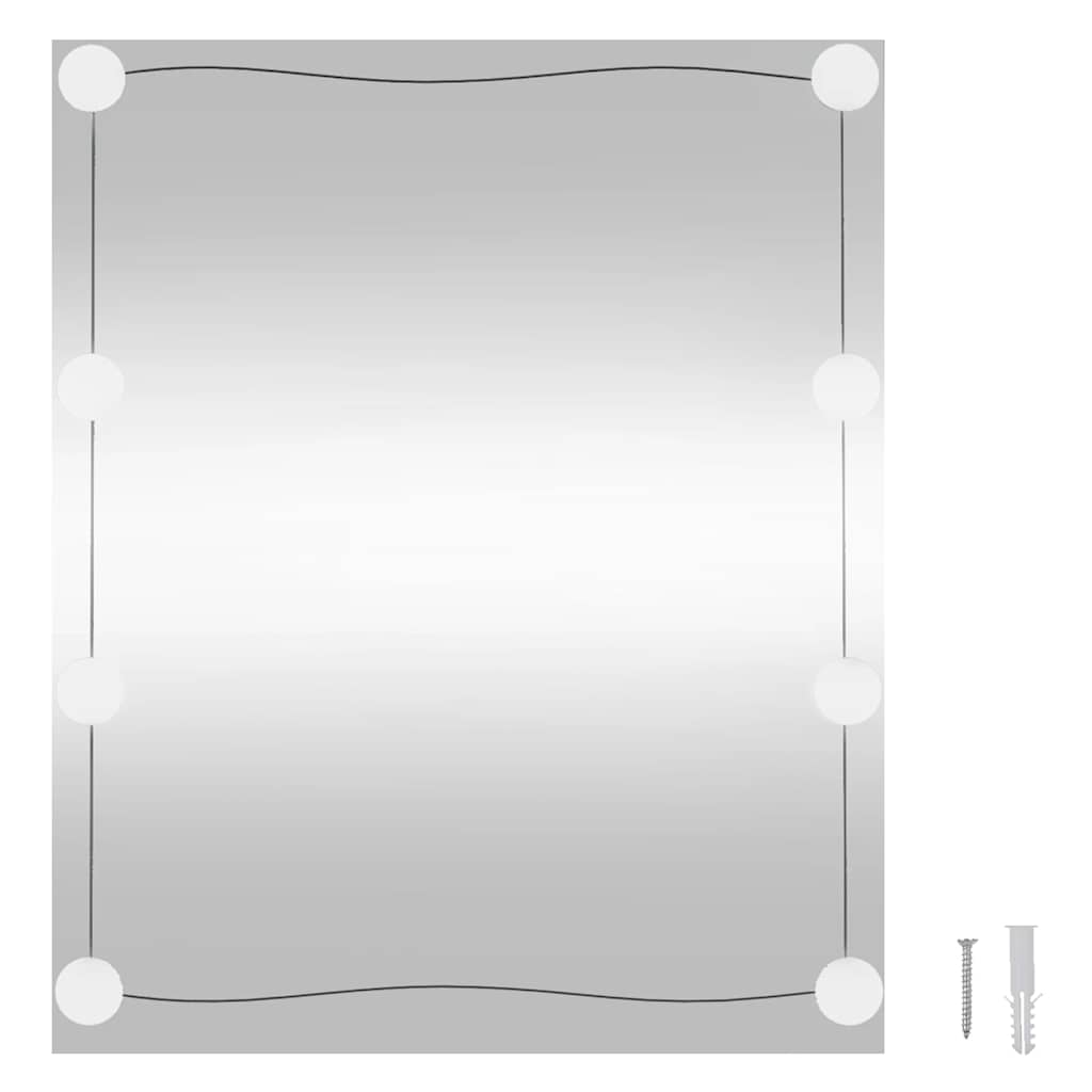 vidaXL Wall Mirror with LED Lights 50x60 cm Glass Rectangle