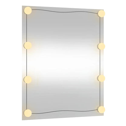 vidaXL Wall Mirror with LED Lights 50x60 cm Glass Rectangle