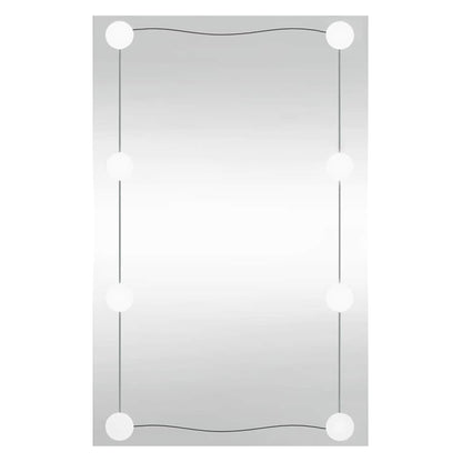 vidaXL Wall Mirror with LED Lights 50x80 cm Glass Rectangle