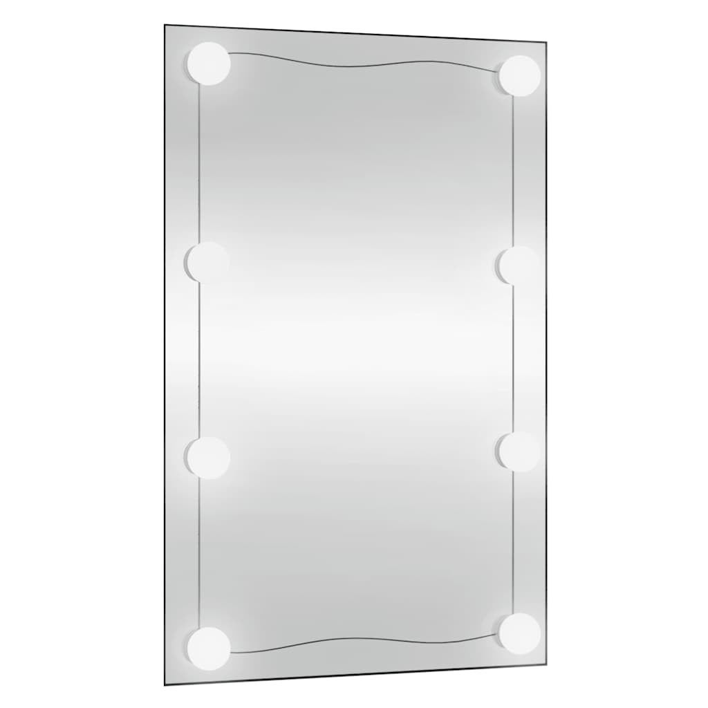 vidaXL Wall Mirror with LED Lights 50x80 cm Glass Rectangle