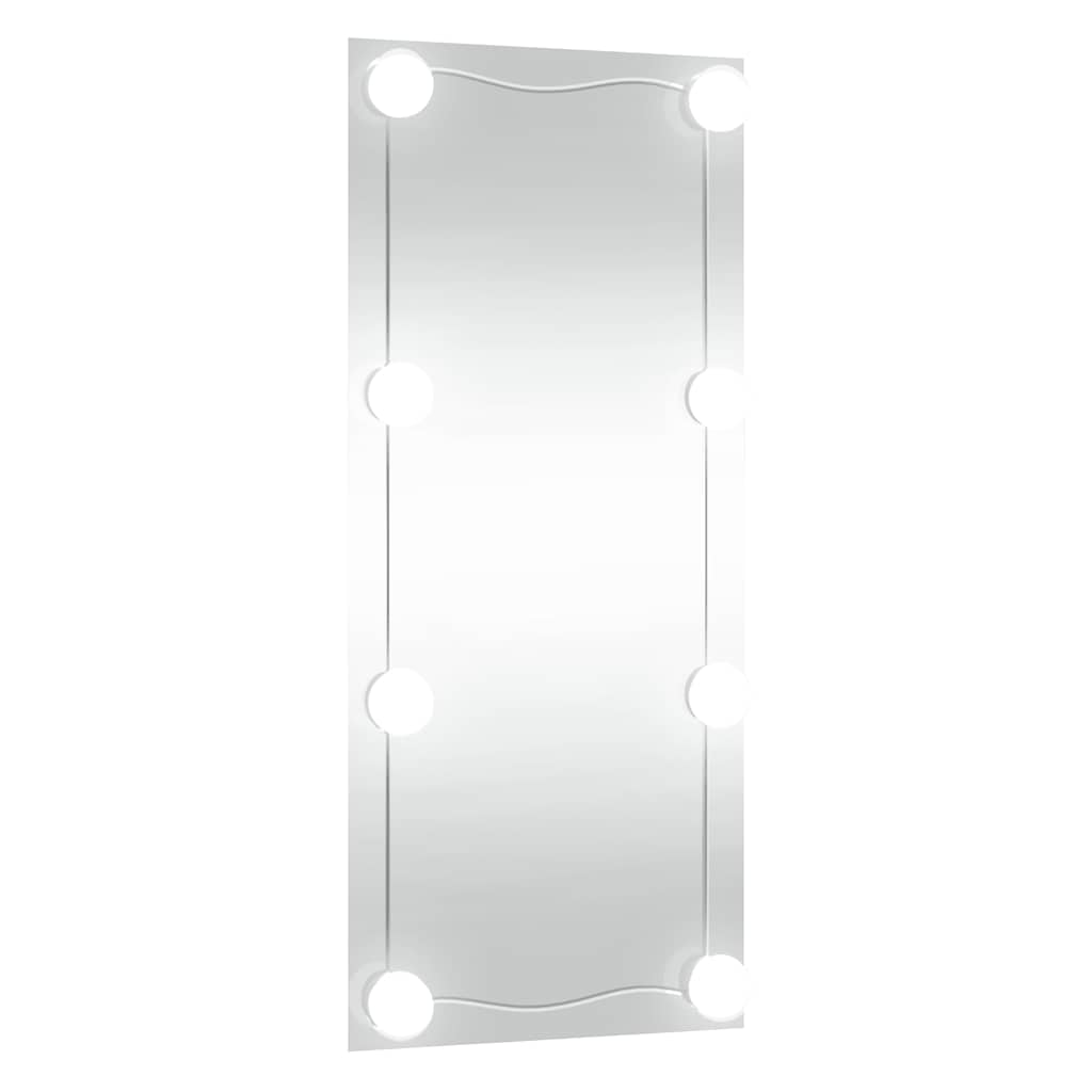 vidaXL Wall Mirror with LED Lights 50x100 cm Glass Rectangle