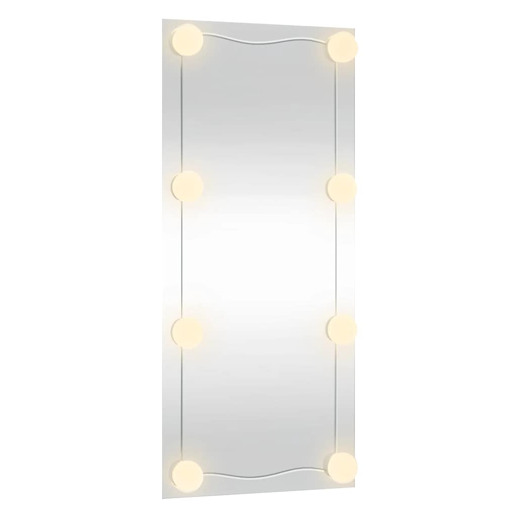 vidaXL Wall Mirror with LED Lights 50x100 cm Glass Rectangle