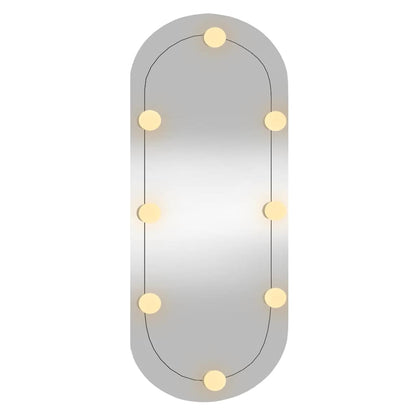 vidaXL Wall Mirror with LED Lights 35x80 cm Glass Oval