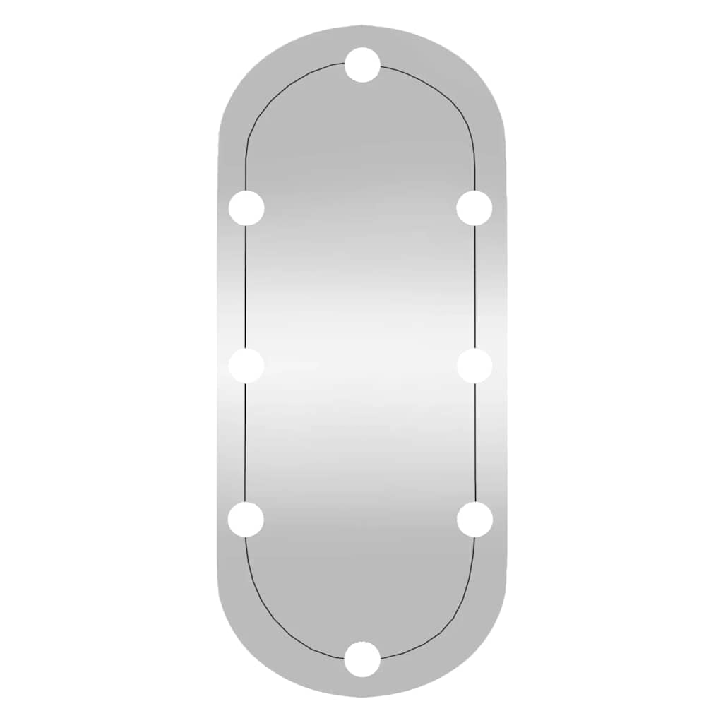 vidaXL Wall Mirror with LED Lights 35x80 cm Glass Oval