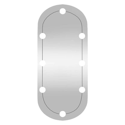 vidaXL Wall Mirror with LED Lights 35x80 cm Glass Oval