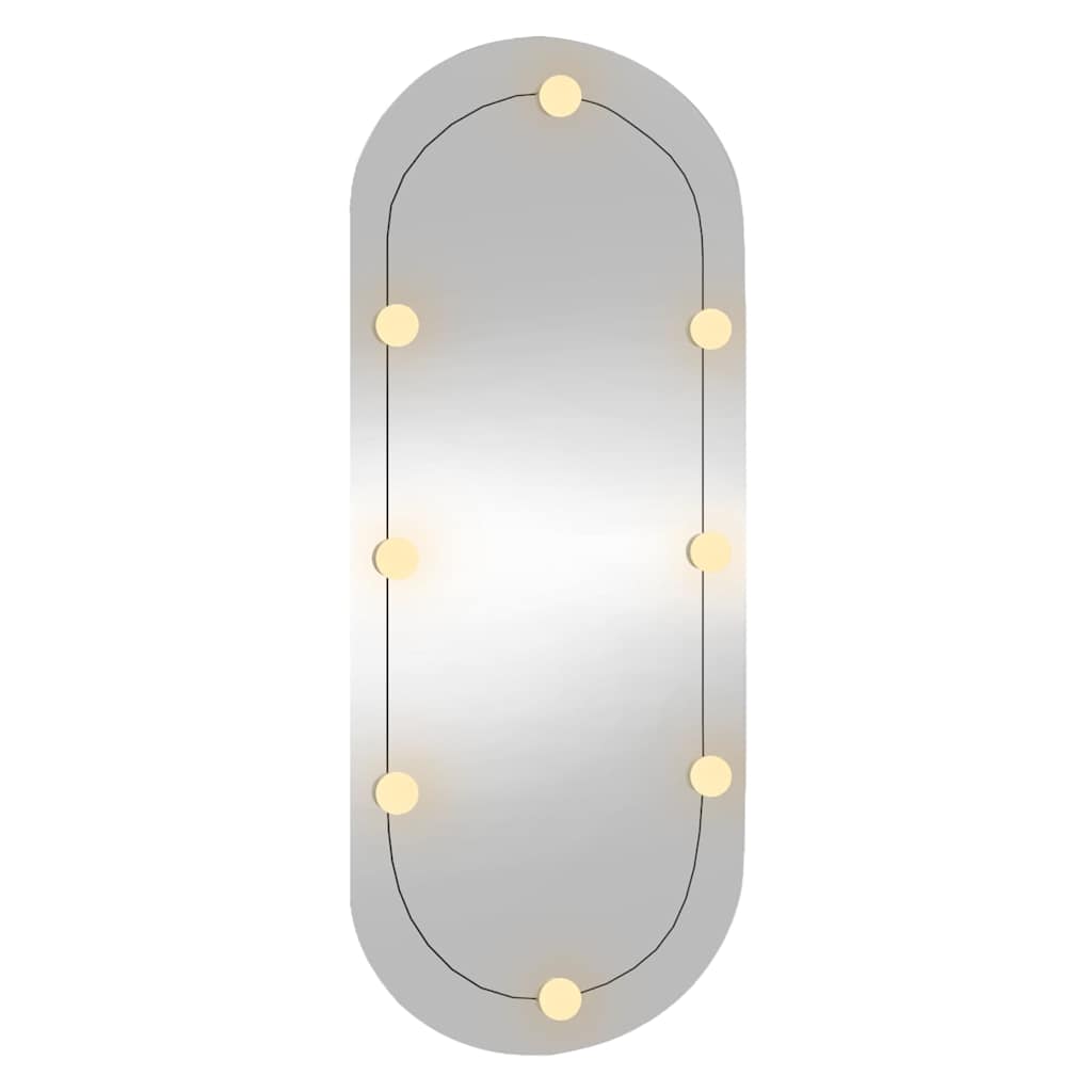 vidaXL Wall Mirror with LED Lights 45x100 cm Glass Oval