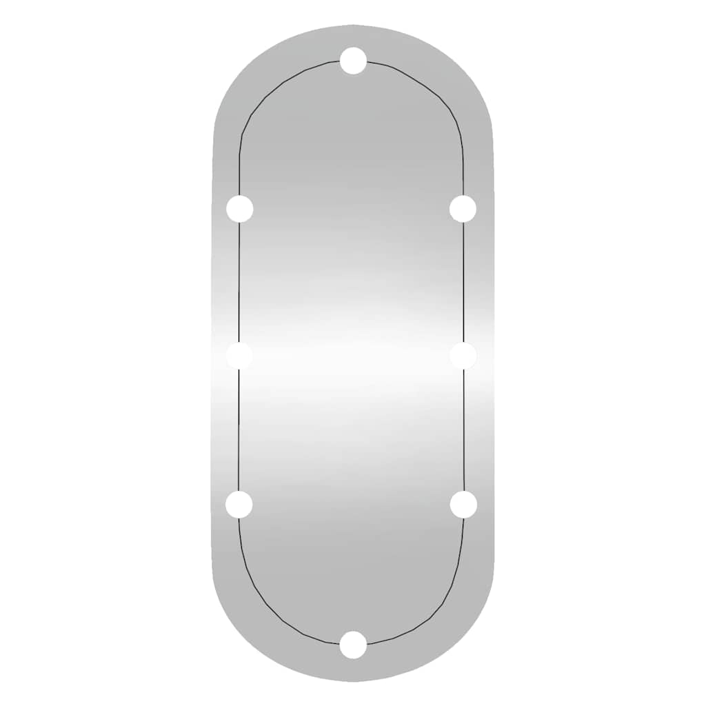 vidaXL Wall Mirror with LED Lights 45x100 cm Glass Oval