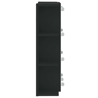 vidaXL Mirror Cabinet with LED Black 70x16.5x60 cm