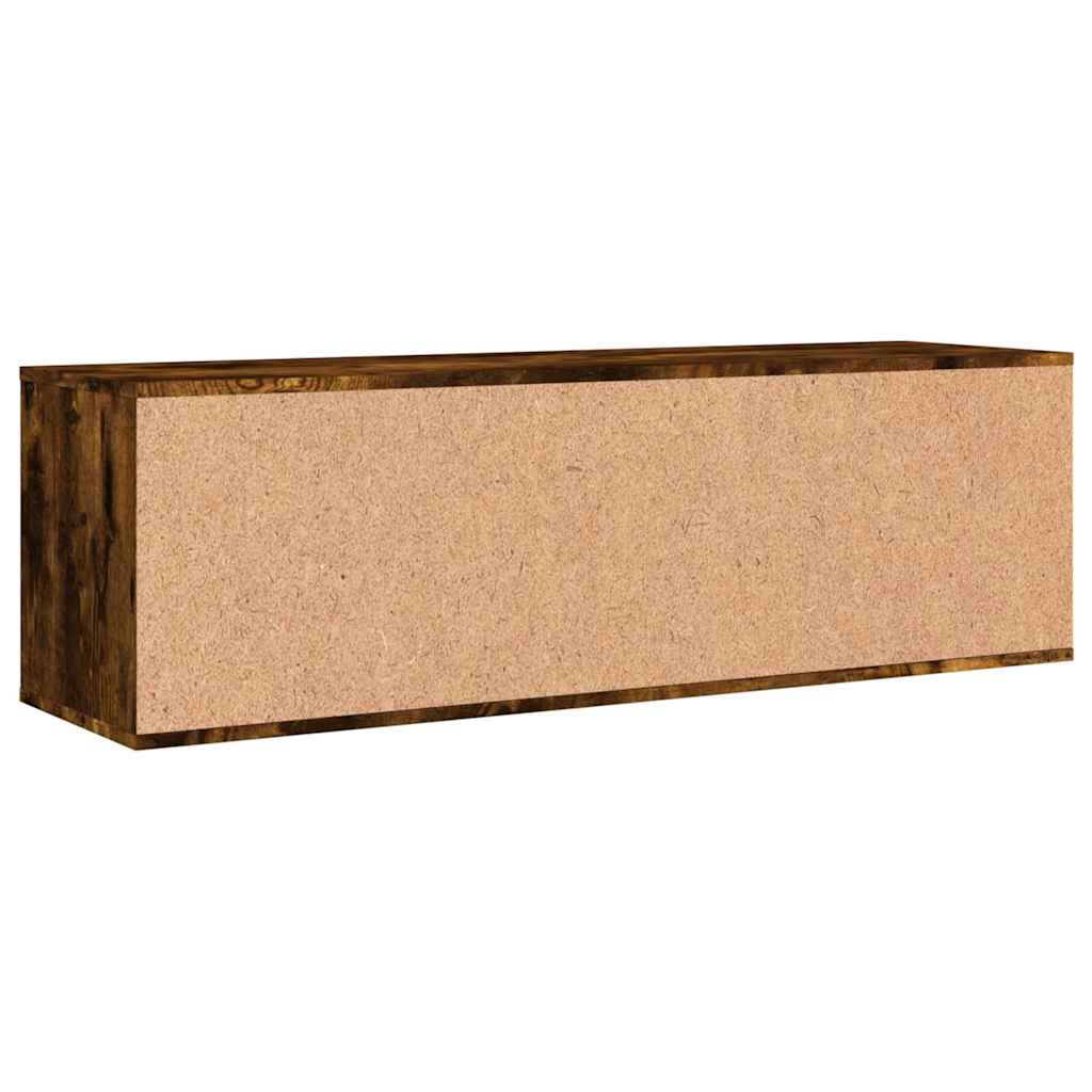 vidaXL TV Cabinet Smoked Oak 120x34x37 cm Engineered Wood