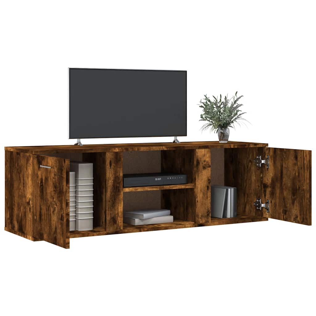 vidaXL TV Cabinet Smoked Oak 120x34x37 cm Engineered Wood