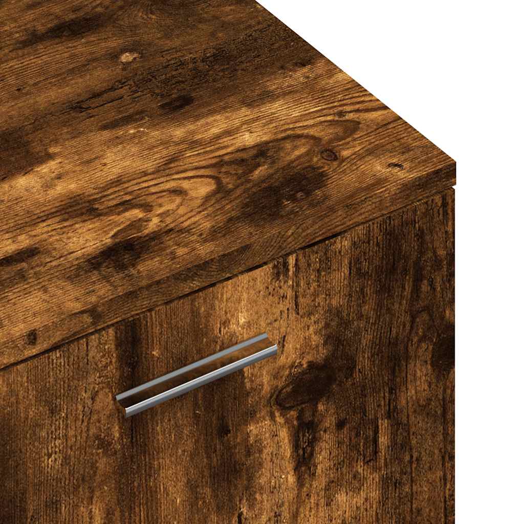 vidaXL TV Cabinet Smoked Oak 120x34x37 cm Engineered Wood