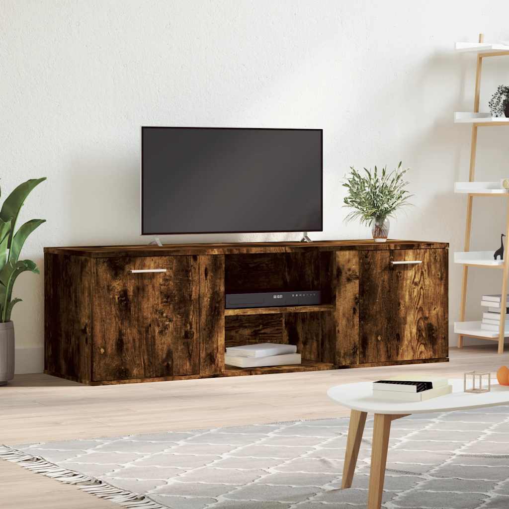 vidaXL TV Cabinet Smoked Oak 120x34x37 cm Engineered Wood