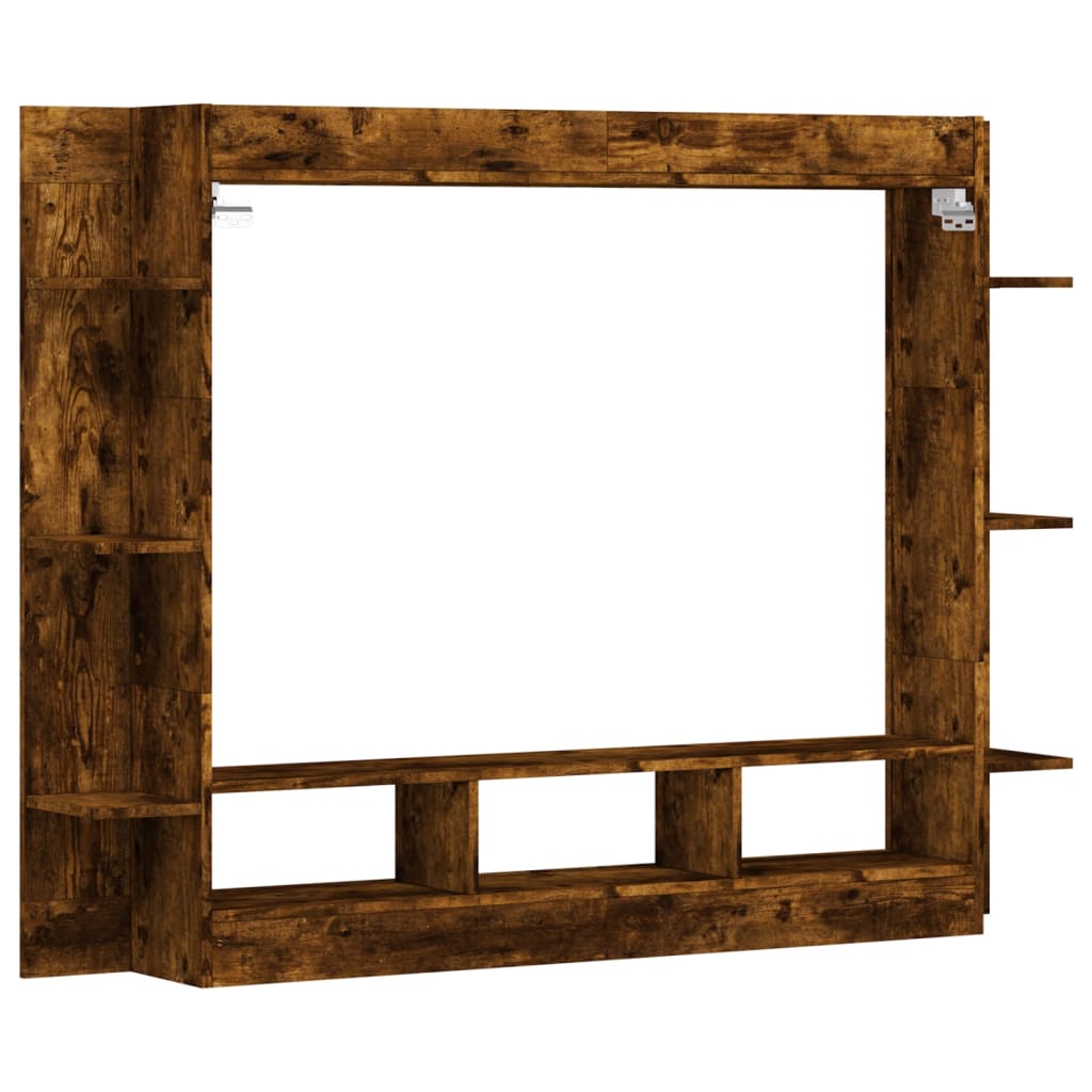 vidaXL TV Cabinet Smoked Oak 152x22x113 cm Engineered Wood