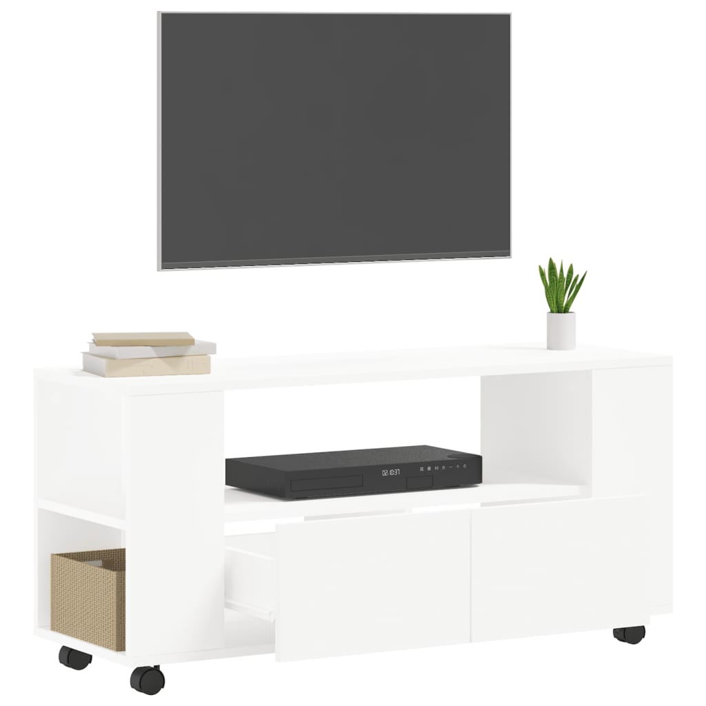 vidaXL TV Cabinet White 102x34.5x43 cm Engineered Wood