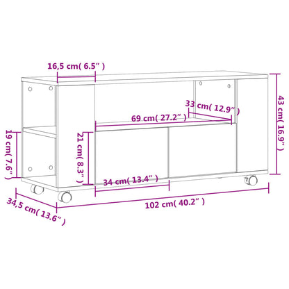 vidaXL TV Cabinet White 102x34.5x43 cm Engineered Wood