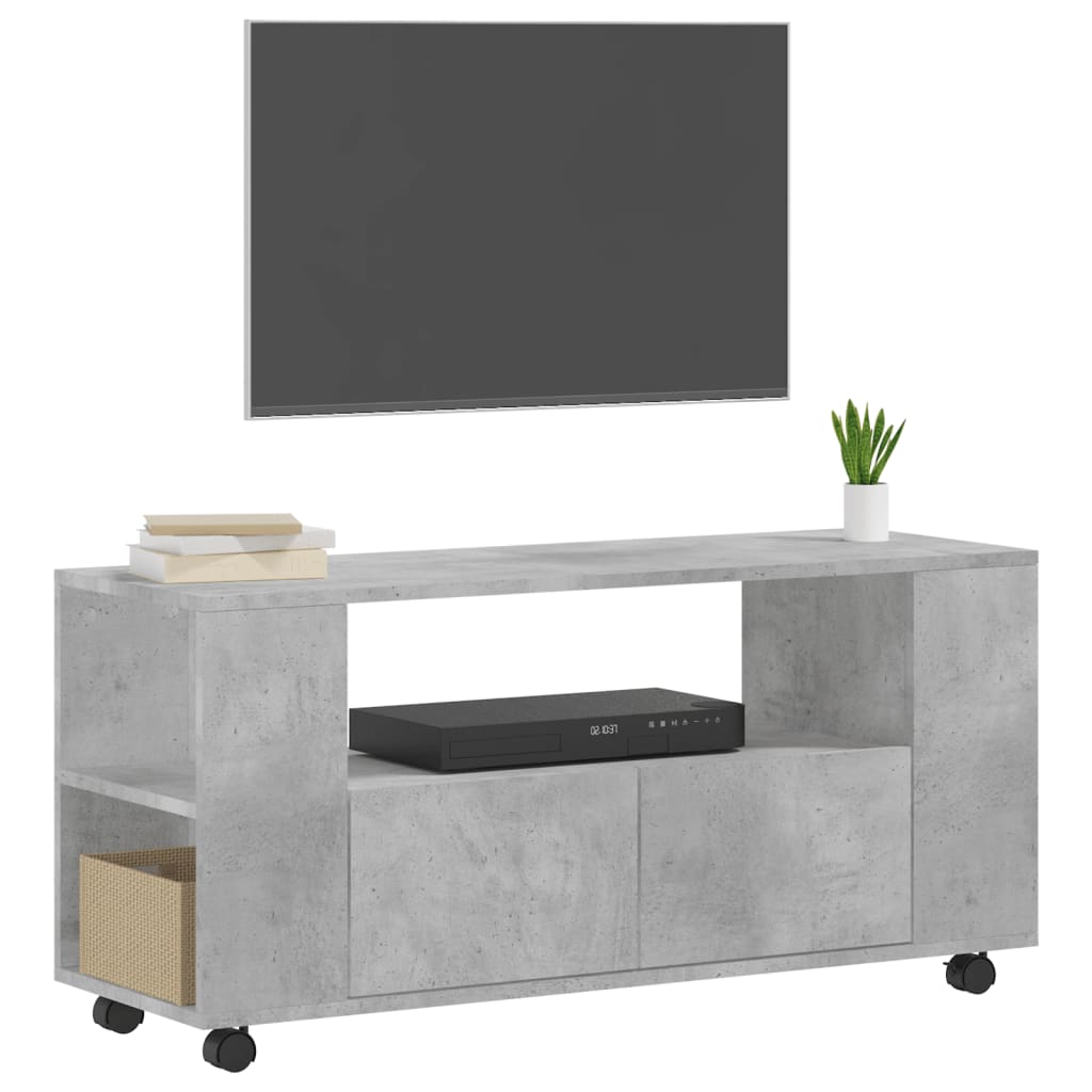 vidaXL TV Cabinet Concrete Grey 102x34,5x43 cm Engineered Wood