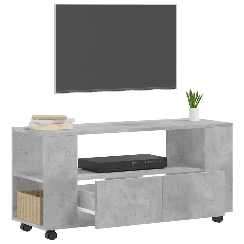 vidaXL TV Cabinet Concrete Grey 102x34,5x43 cm Engineered Wood