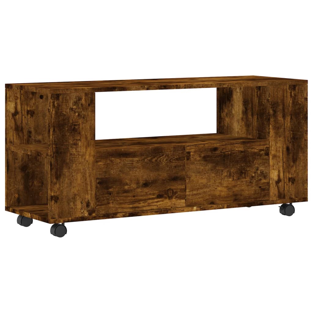 vidaXL TV Cabinet Smoked Oak 102x34.5x43 cm Engineered Wood