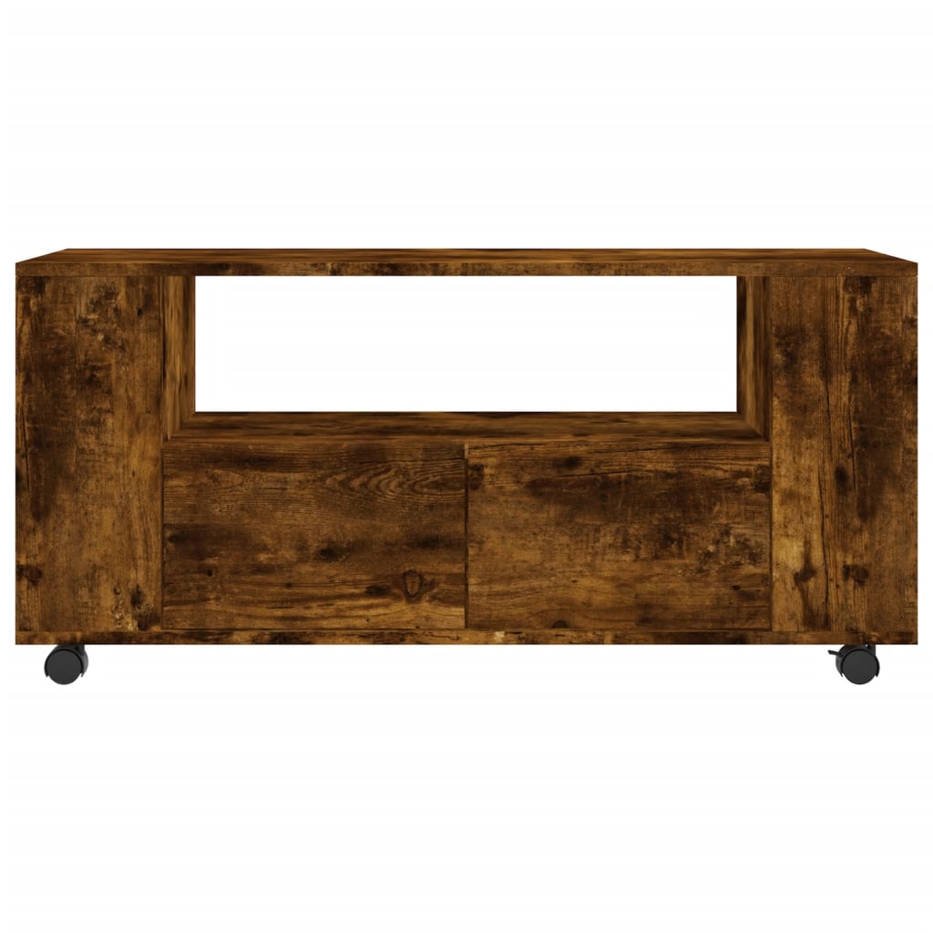vidaXL TV Cabinet Smoked Oak 102x34.5x43 cm Engineered Wood