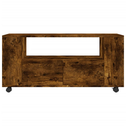 vidaXL TV Cabinet Smoked Oak 102x34.5x43 cm Engineered Wood
