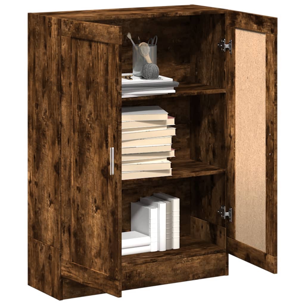 vidaXL Book Cabinet Smoked Oak 82,5x30,5x115 cm Engineered Wood