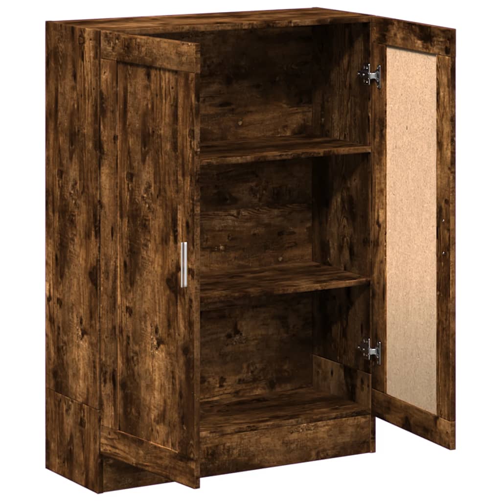 vidaXL Book Cabinet Smoked Oak 82,5x30,5x115 cm Engineered Wood