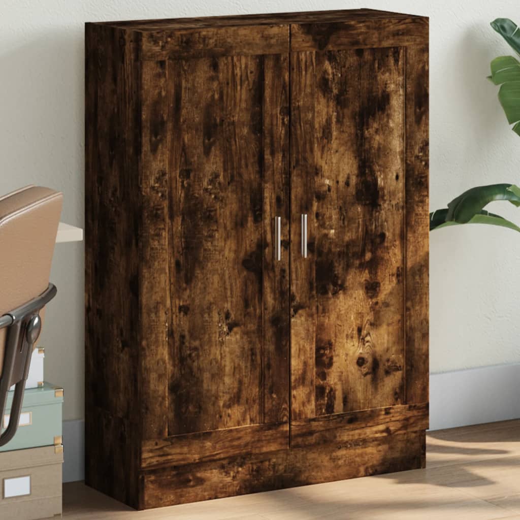 vidaXL Book Cabinet Smoked Oak 82,5x30,5x115 cm Engineered Wood