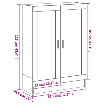 vidaXL Book Cabinet Grey Sonoma 82.5x30.5x115 cm Engineered Wood