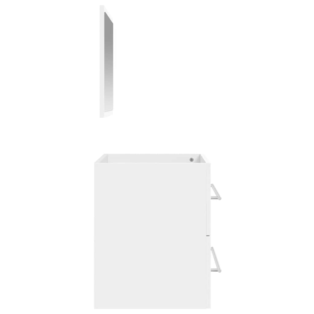vidaXL Bathroom Cabinet with Mirror White Engineered Wood