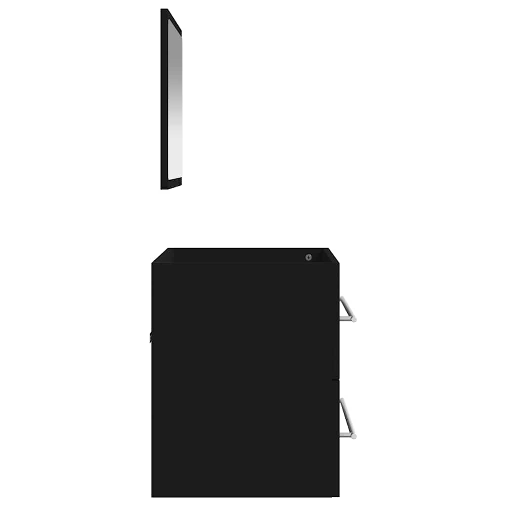 vidaXL Bathroom Cabinet With Mirror | Black | Engineered Wood | Medium