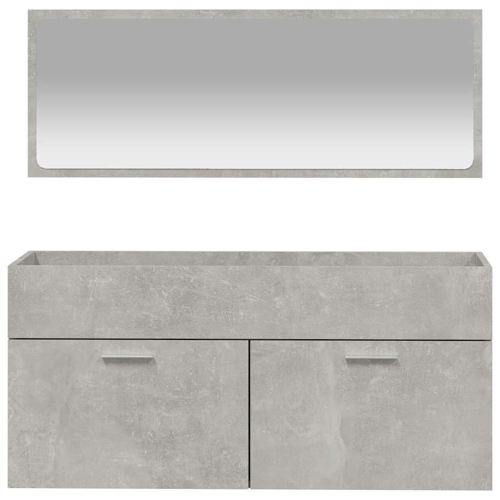 vidaXL Bathroom Cabinet with Mirror Concrete Grey Engineered Wood