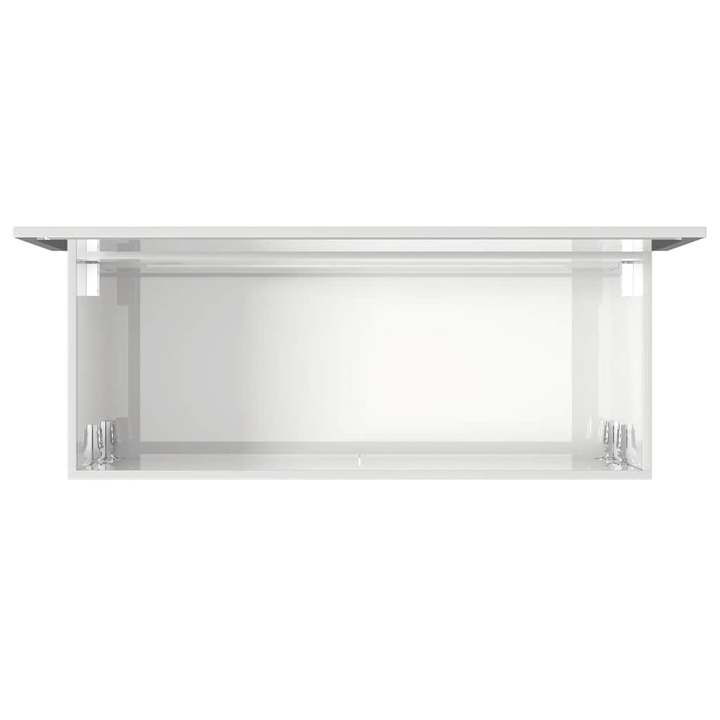 vidaXL Bathroom Cabinet with Mirror High Gloss White Engineered Wood