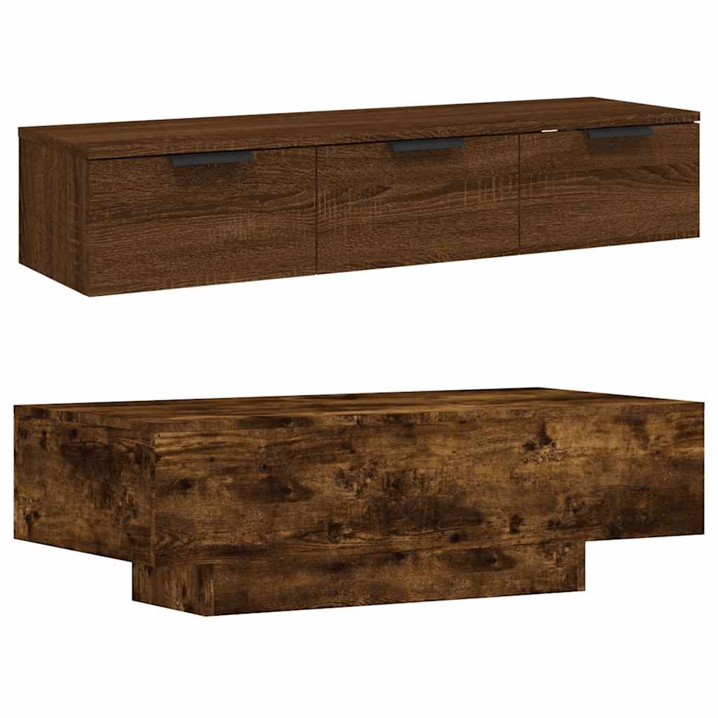 vidaXL Coffee Table Smoked Oak 100x49.5x31 cm Engineered Wood