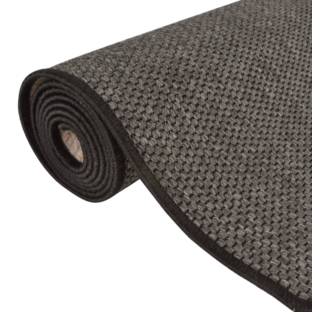 vidaXL Carpet Runner Sisal Look Anthracite 80x400 cm