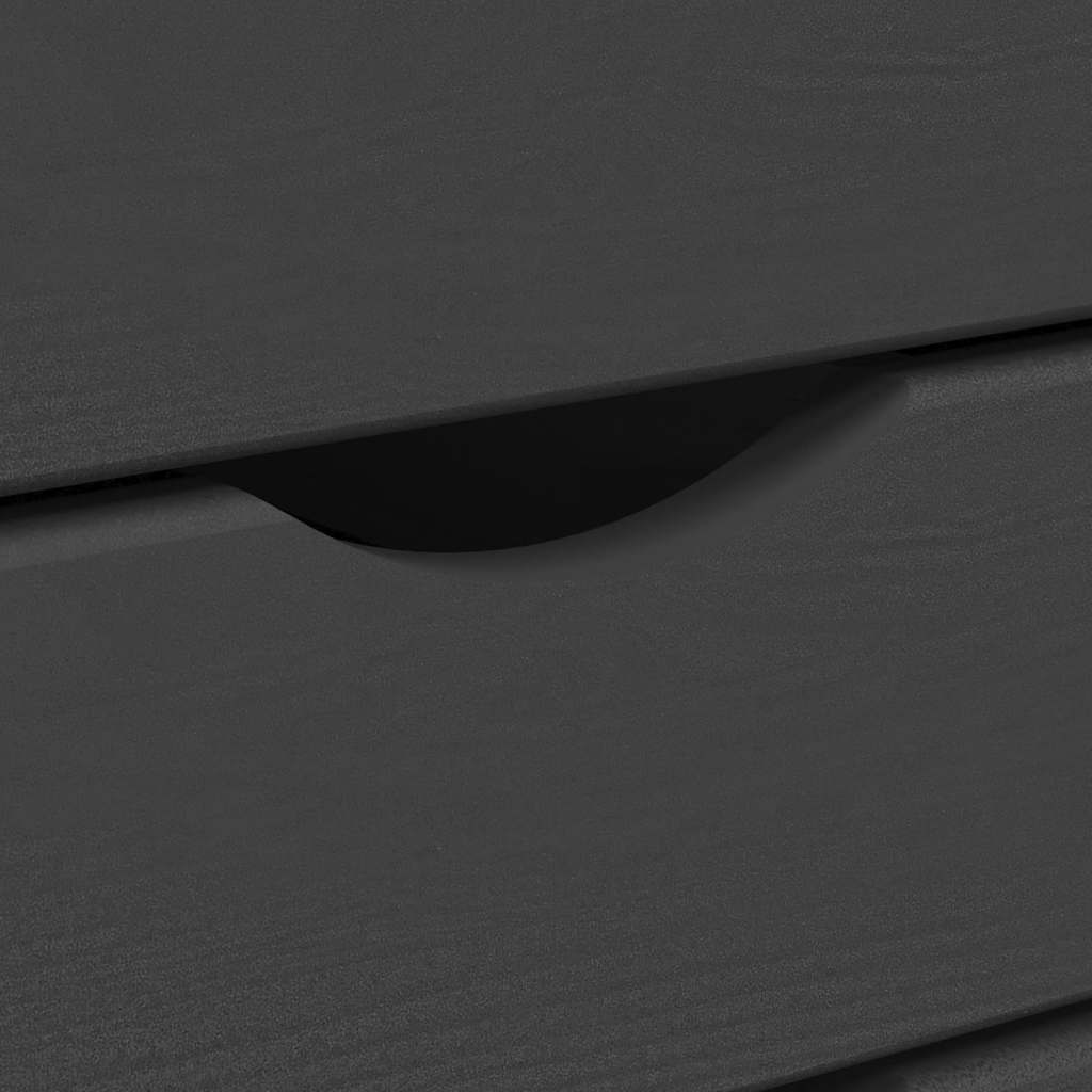 vidaXL Rolling Cabinet with Drawers MOSS Grey Solid Wood Pine